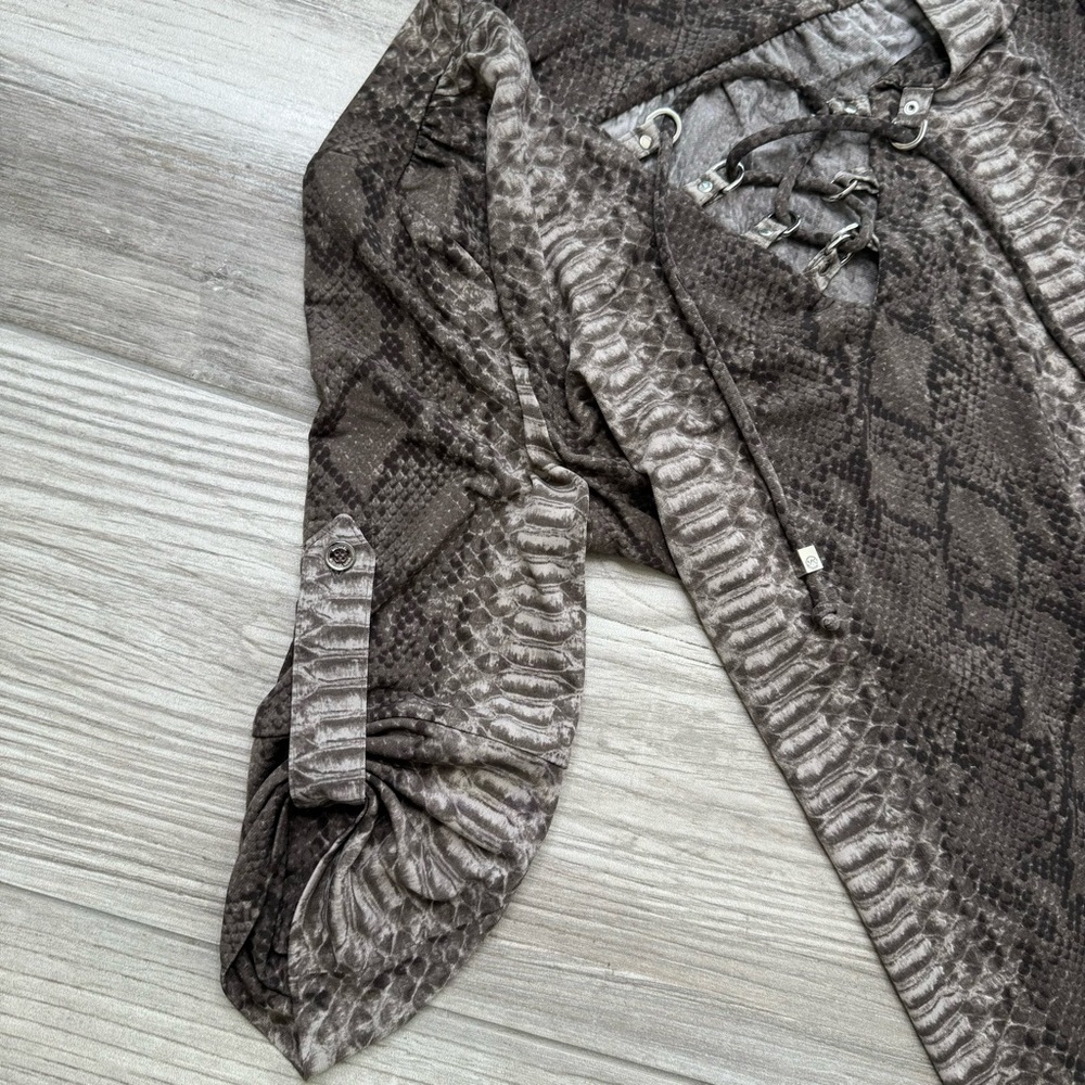 MICHAEL KORS Matte Jersey Snakeskin Print Dress Xs - Picture 8 of 10
